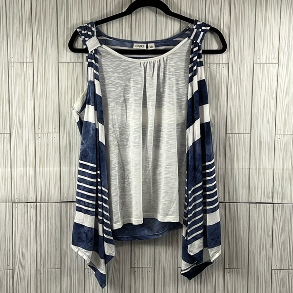 Cato Tops - Cato Sleeveless Striped Wrap Tee